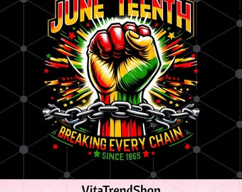 Juneteenth Afrocentric Queen PNG, Broken Chain Freedom Artwork, African Map Fist Illustration, Heritage Celebration Digital Download