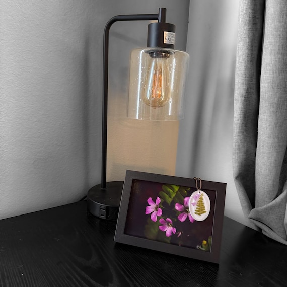 Oxalis Resin Necklace + Framed Macro Photo