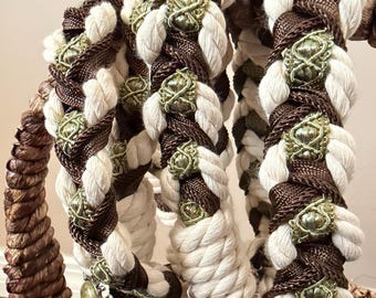 Woodland Celtic Handfasting Cord with Sun & Moon Charms •  Handfasting Braid for Nature-Inspired Weddings