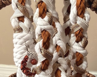 Handfasting Cord Wedding Ceremony | Celtic Pagan Ritual Rope, Tree of Life Moon Charm