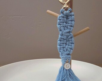 Personalized Infinity Macrame Keychain - Custom Initial Tassel Keychain - Boho Gift for Her - Bridesmaid Gift - Handmade Cotton Gift
