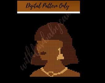 Golden Girl Graphgan Pattern, Crochet Graphgan Pattern, Crochet Wall Hanging Pattern