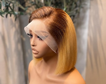 Rödbrun Root Blond Ombre-peruk