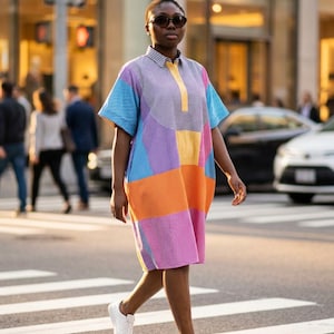 block colour shirt dress COLOR BLOCK SHIRT DRESS
