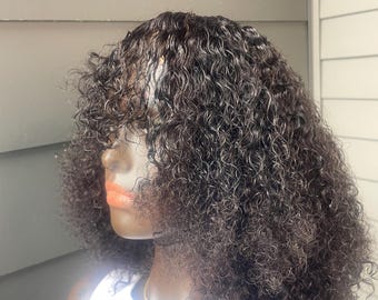 Peluca birmana color borgoña, 100% cabello humano.