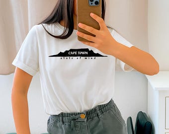 Cape Town Table Mountain Silhouette T-Shirt, South Africa Skyline Tee