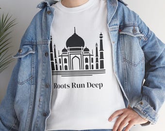 Taj Mahal silhouette Roots Run Deep T-Shirt | India architecture tee