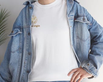 YourOrigin Logo Tee | Minimal Small Chest Logo T-Shirt, White