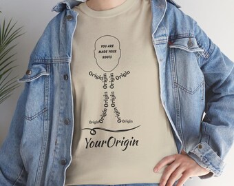 Minimal Typographic Cotton T-Shirt: "Your Origin" Graphic Tee