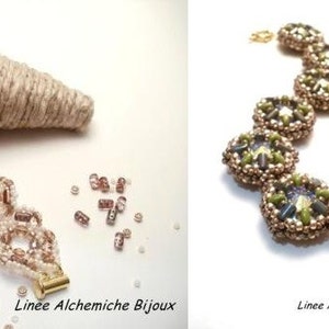 Double Pattern, two bracelet pattern with Rulla beads, seed beads, Superduo beads, Swarovski bicone and fire polish