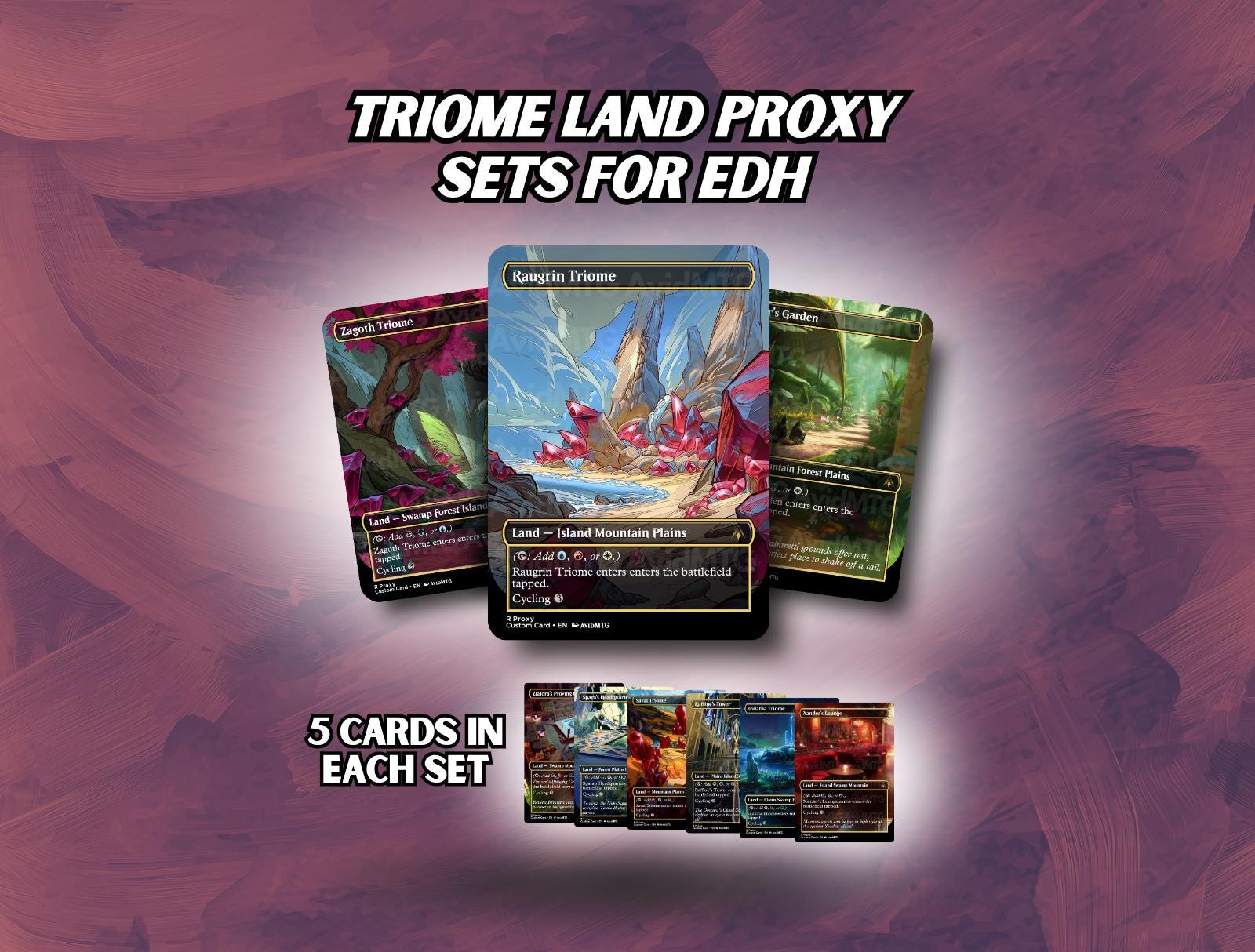 triome cards mtg Raugrin Triome [Ikoria: Lair of Behemoths Prerelease Promos] – TokenMTG main image 1