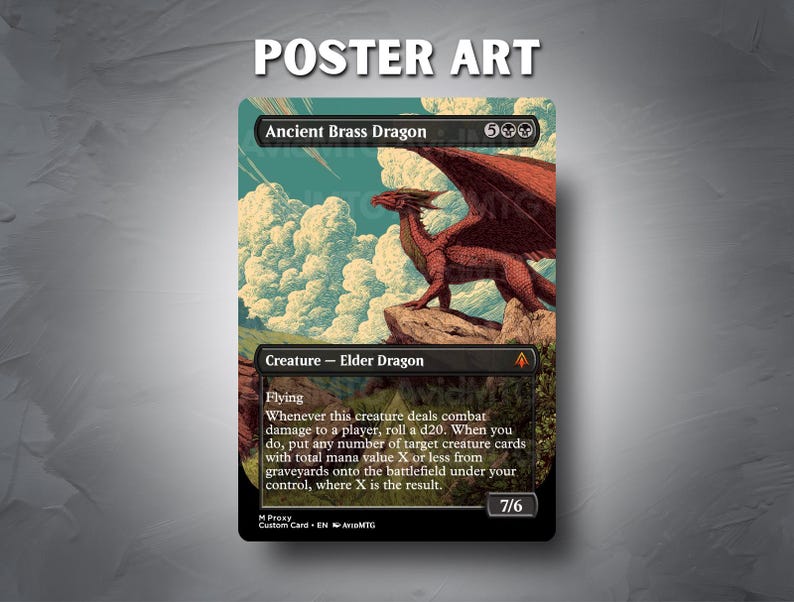 Ancient Brass Dragon - Custom Card - Etsy