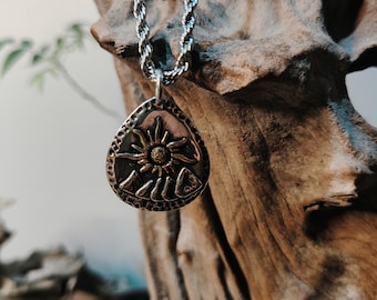 Sterling Silver Sun Symbol Pendant - Etsy