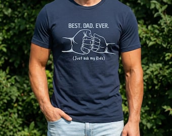 Camiseta "El mejor papá del mundo", regalo divertido para el Día del Padre, camiseta de saludo de puño para papá, regalo para papá de parte de los niños, camiseta de papá genial, camiseta de broma para papá