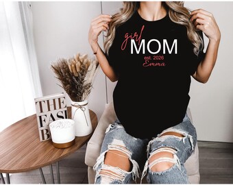 Camiseta personalizada "Mamá desde 2026", regalo para mamá primeriza, regalo para baby shower, camiseta con nombre personalizado, camiseta para mamá de niña, camiseta para mamá de niño.