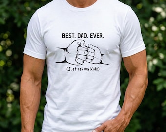 Camiseta "El mejor papá del mundo", regalo divertido para el Día del Padre, camiseta de saludo de puño para papá, regalo para papá de parte de los niños, camiseta de papá genial, camiseta de broma para papá