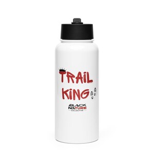 Trail King Stainless Steel Water Bottle – Black Nature Outdoor Gear | Hiking & Adventure Bottle | Insulated Water Bottle