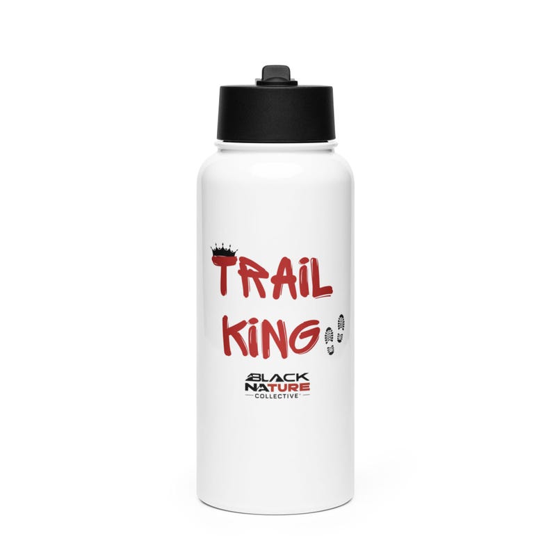 Trail King Stainless Steel Water Bottle – Black Nature Outdoor Gear | Hiking & Adventure Bottle | Insulated Water Bottle