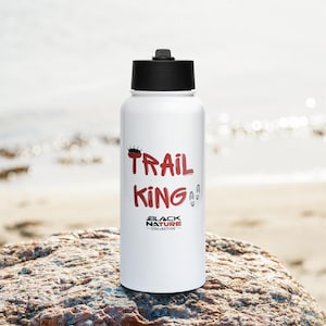Trail King Stainless Steel Water Bottle – Black Nature Outdoor Gear | Hiking & Adventure Bottle | Insulated Water Bottle