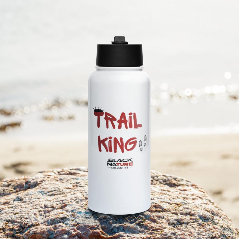 Trail King Stainless Steel Water Bottle – Black Nature Outdoor Gear | Hiking & Adventure Bottle | Insulated Water Bottle