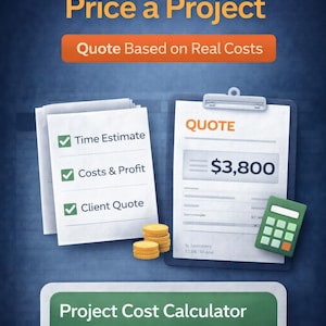 Projekt-Quote-Generator-Arbeitsblatt | Freelancer Pricing-Tool | Excel Vorlage | Handwerker Taschenrechner