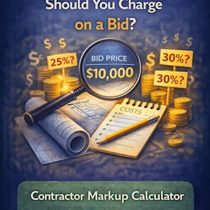 Contractor Markup Calculator Excel & Google Sheets | Bid Price Gross Profit Tool for Trades Agencies
