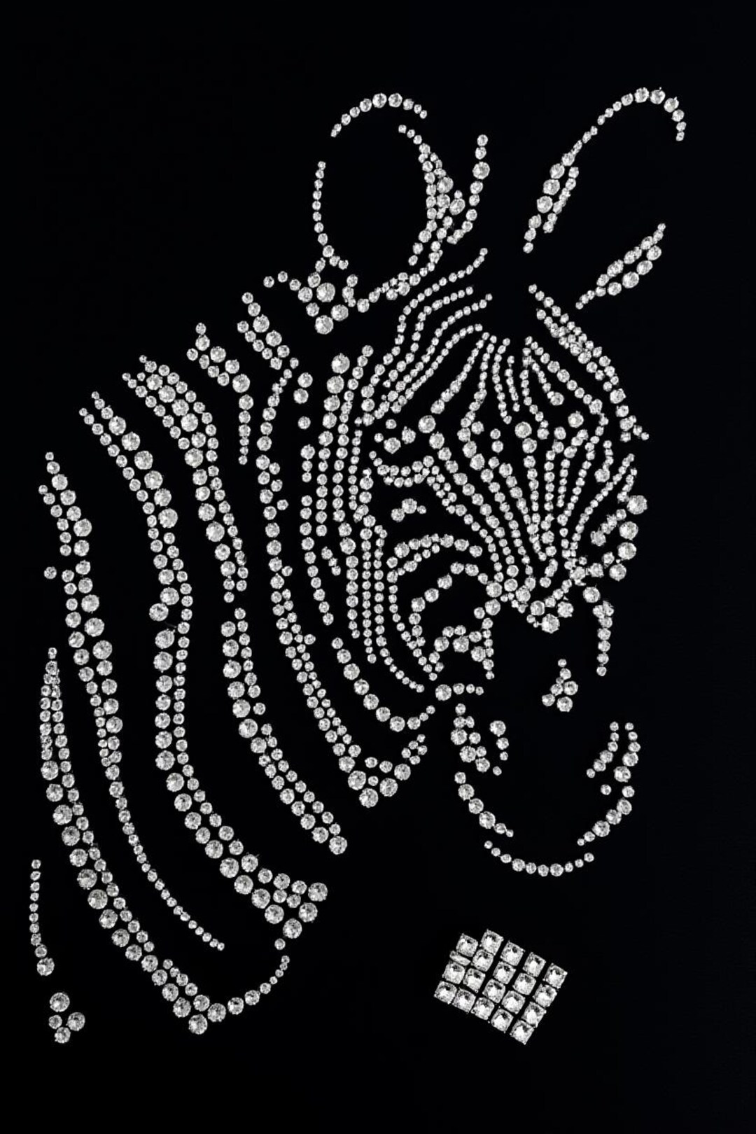 Zebra Rhinestones Clear Zebra Rhinestone Iron on Heat Transfer Design - Etsy