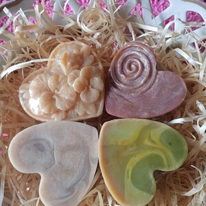 Four Hearts Handmade Natural Soap Gift Set with Bonus Soap (Worldwide Shipping)