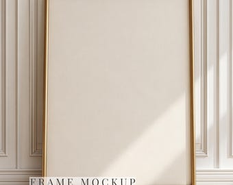 Goldrahmen Mockup, PSD Smart Objekt, DIN A Poster Mockup, Elegantes Wandkunst Mockup, Klassischer Innenrahmen Mockup, JPG Download