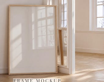 Rahmen Mockup PSD Ratio 2: 3, skandinavisches Interieur Mockup, Holzrahmen Mockup, Poster Mockup gestylt Stock Foto, Instant Download