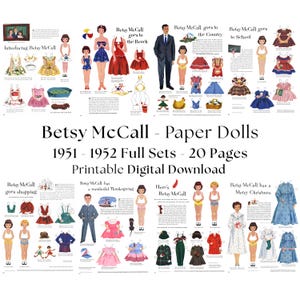 Bambole di carta di Betsy McCall, set completi 1951-1952 (download digitale)