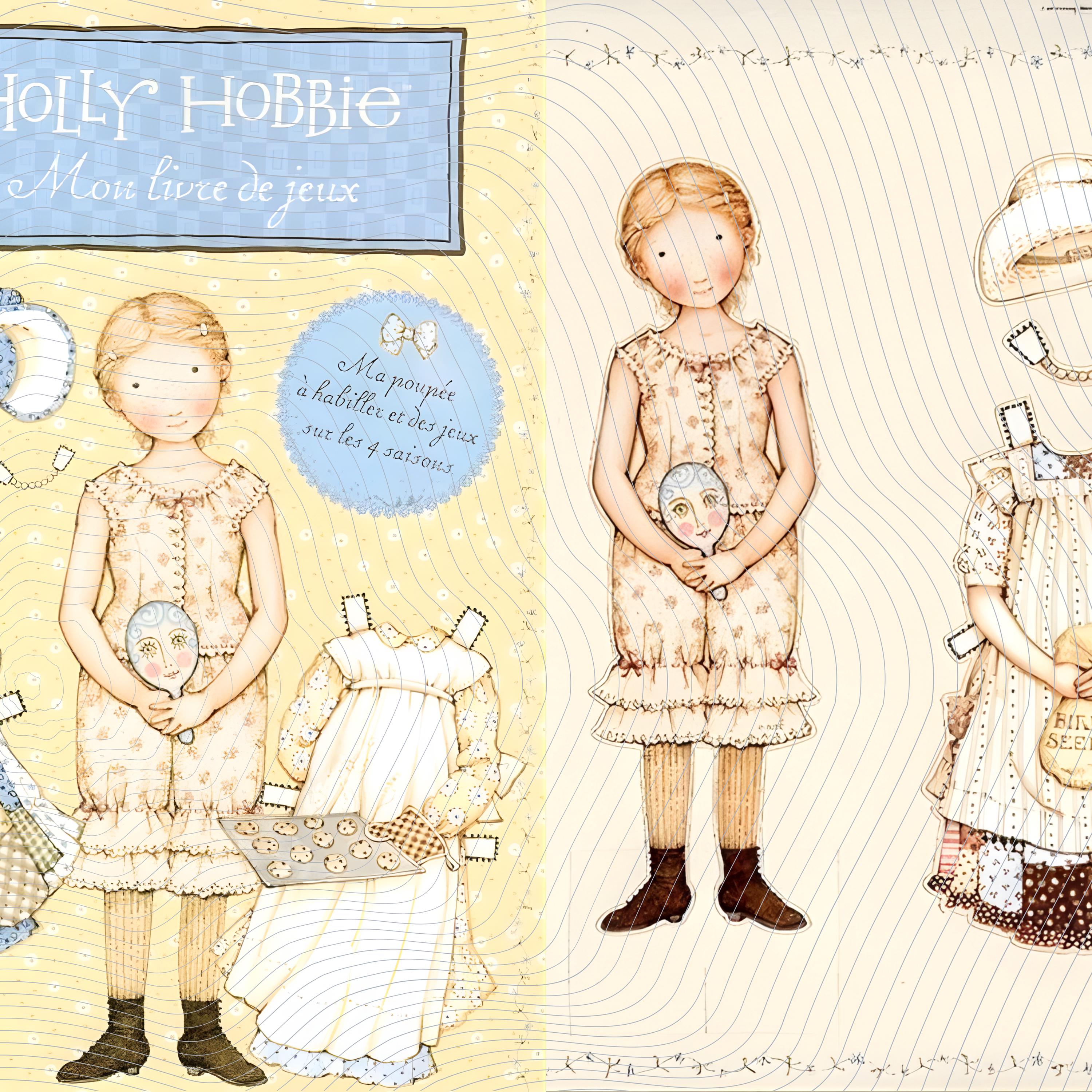 Sale! hamil doll デザインペーパー A4サイズ Vintage Holly Hobbie Paper Doll Pages | French Edition ( Printable