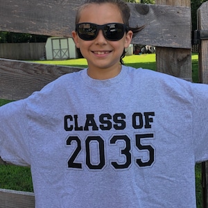 First day of school Kindergarten Class of 2034, 2035, 2036, 2037, 2038 and more - Custom - Grow into Shirt- Preschool, First Grade 2023