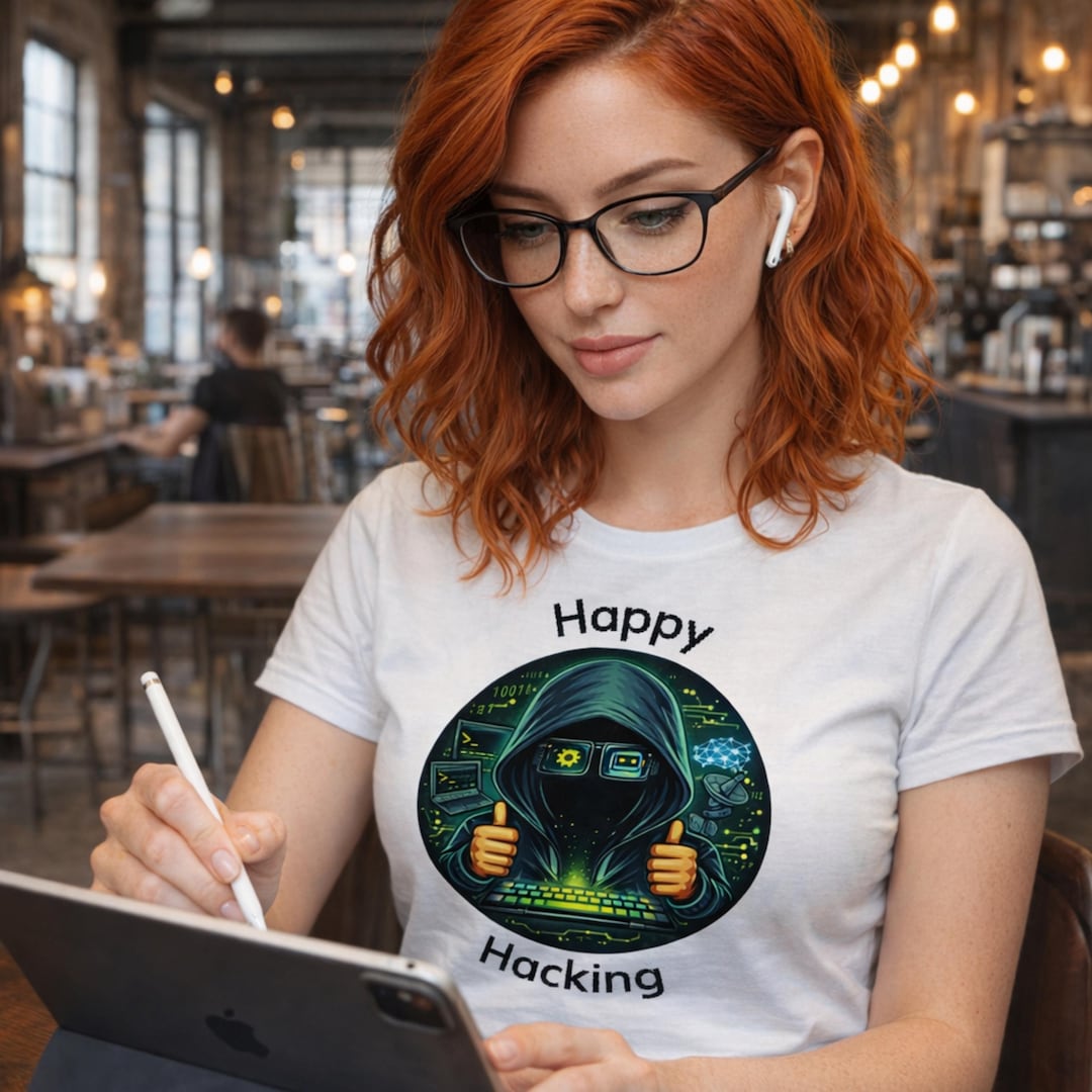 Hacking Getting Shirt Happy Hacking Hacker Thumbs up T-shirt, Cybersecurity Gift, Ethical ...