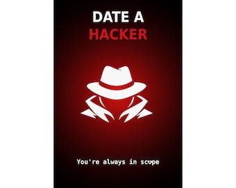 Pôster engraçado de hacker para decoração de parede de cibersegurança, presente de Dia dos Namorados para quem ama segurança da informação, pôster para testar e pesquisar segurança, decoração de escritório.