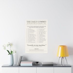 The Daily Commit Funny Programmer Poster, Developer Humor Wall Art, Software Engineer Gift, Coder Print, Git Humor, Tech Office Decor