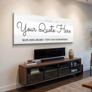 Custom Quote Canvas Sign Large Horizontal Framed canvas Background Personalized Text Print Living Room