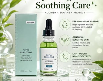 Siero fluido idratante lenitivo fitocorrettivo 30 ml per pelli sensibili