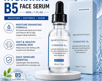Siero viso idratante B5 30 ml con acido ialuronico per la cura della pelle.