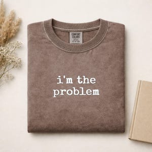 I'm The Problem Comfort Colors Shirt, Funny Relatable Tee, Sarcastic Quote T-Shirt, Witty Gift For Friend, Cozy Aesthetic Apparel, Viral