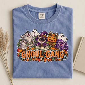 Comfort Colors® Ghoul Gang Shirt, Wizard Siamese Cats, Howling Wolf Pack, Pumpkin King, Spider Mom, Herbology Witchcraft Tee, Horror Buddies