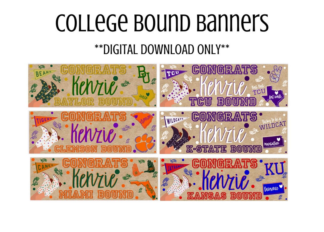College Bound Banner Template Digital Download | Editable Canva ...