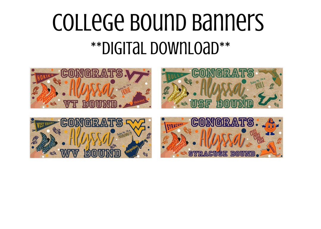 College Bound Banner Template | Editable Canva Graduation Party Decor ...