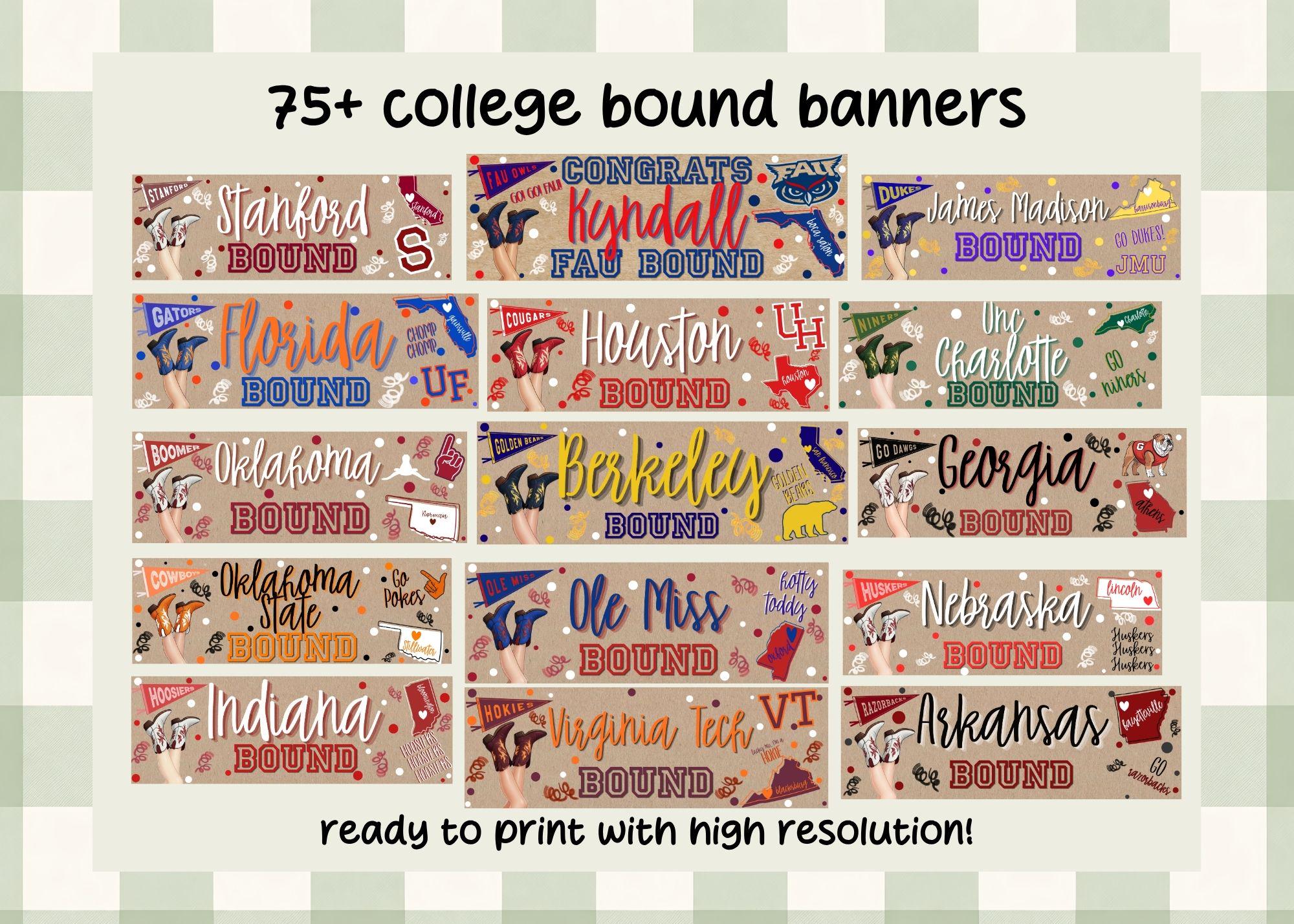 75+ College Bound Banners for Girls | Digital Download | University ...