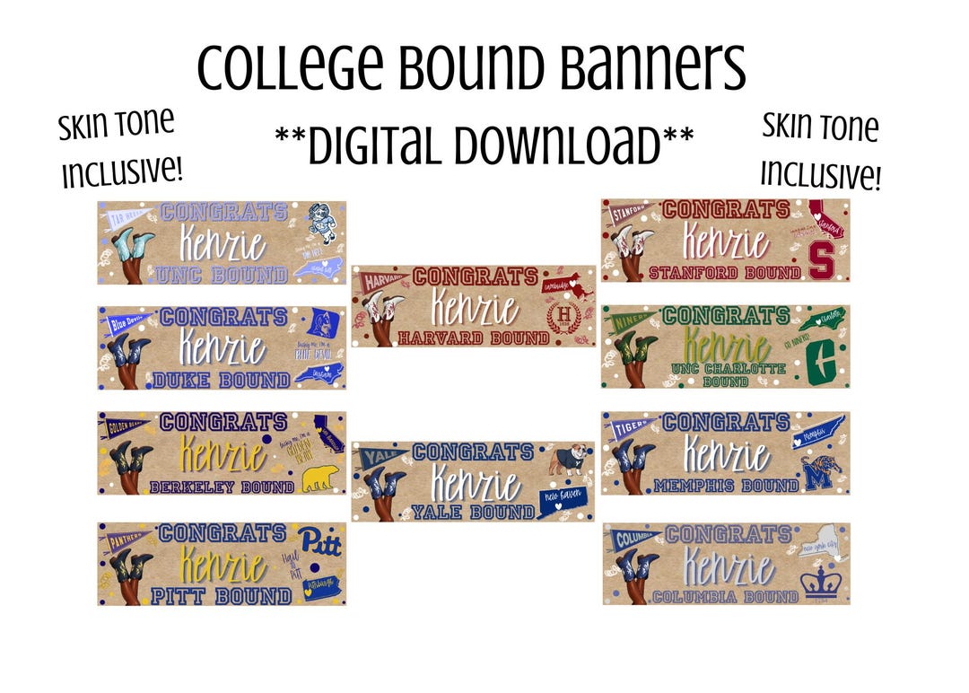 College Bound Banner | Customizable Graduation Digital Download (skin ...