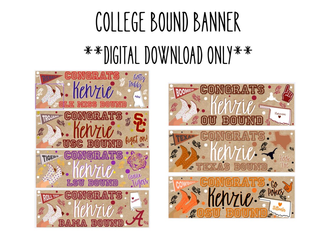 College Bound Graduation Banner Template Digital Download | Editable ...
