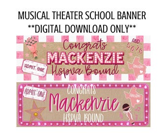 Banner digital para la escuela de teatro musical / Plantilla editable de Canva