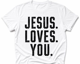 Jesus liebt dich christliches Shirt | John 3:16 Kreuz-T-Stück