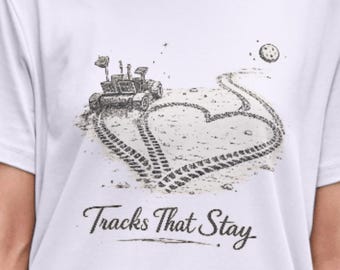 Tracks That Stay Shirt, Moon Rover Heart Design Tee,Back To The Moon,One Mission Launch T-Shirt,Moon Landing Shirt,Planet Lover Tee,Moon Tee