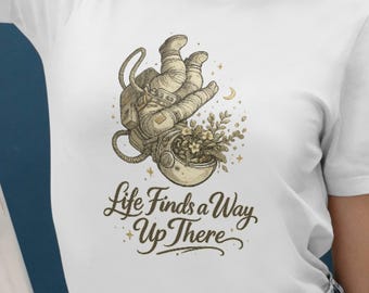 Life Finds a Way Up There Shirt,Astronaut Floral Helmet Tee,Back To The Moon,One Mission Launch T-Shirt,Moon Landing Shirt,Planet Lover Tee